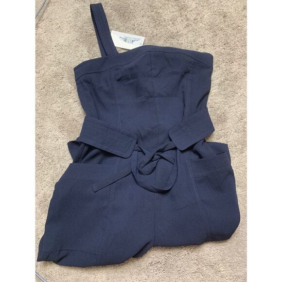 New. JOIE blue cropped leg jumpsuit. - Picture 5 of 10